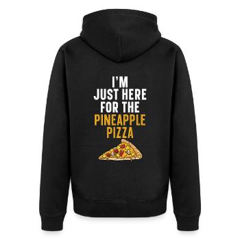 Pizza And Pineapple Tropical Fruit Pizza Eater - Unisex Premium Organic Zip Hoodie - black - Back - Nico (187cm)