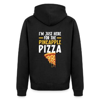 Pizza Und Ananas Tropische Früchte Pizzaesser - Unisex Premium Bio Zip Hoodie - Schwarz - Hinten - Nico (187cm)