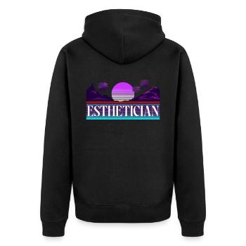 Cute Licensed Esthetician Skincare - Unisex Premium Bio Zip Hoodie - Schwarz - Hinten - Nico (187cm)