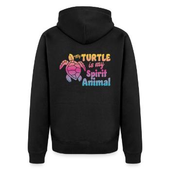 Sea Turtle Tortoise Watercolor My - Unisex Premium Organic Zip Hoodie - black - Back - Nico (187cm)