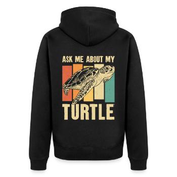 Sea Turtle Tortoise Retro Vintage - Veste à capuche bio Premium Unisexe - noir - Dos - Nico (187cm)