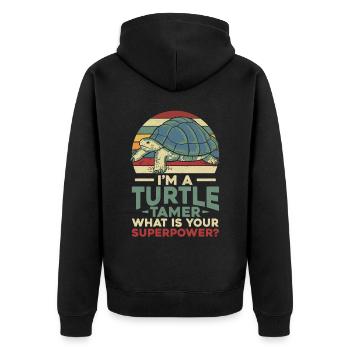 Sea Turtle Tortoise Retro Vintage - Veste à capuche bio Premium Unisexe - noir - Dos - Nico (187cm)