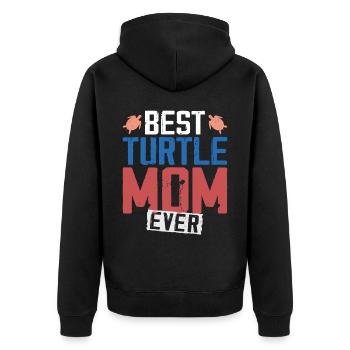 Sea Turtle Tortoise Mom Best - Unisex Premium Organic Zip Hoodie - black - Back - Nico (187cm)