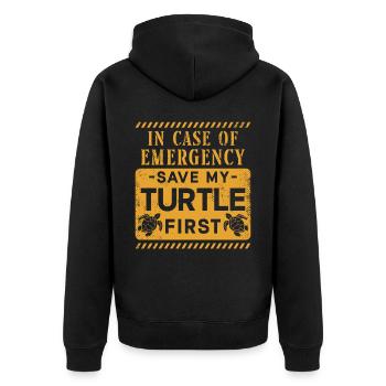 Tortue de mer en cas de - Veste à capuche bio Premium Unisexe - noir - Dos - Nico (187cm)