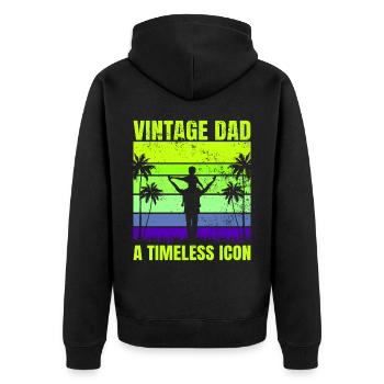 Super papa, papa, meilleur papa Fête des pères - Veste à capuche bio Premium Unisexe - noir - Dos - Nico (187cm)