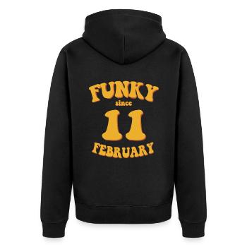 Funky Birthday: Février 2011 - Flower Power - Veste à capuche bio Premium Unisexe - noir - Dos - Nico (187cm)