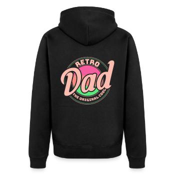 Retro Vintage Daddy 60s 70s 80s 90s Costume de fête - Veste à capuche bio Premium Unisexe - noir - Dos - Nico (187cm)