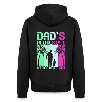 Super papa, papa, meilleur papa Fête des pères - Veste à capuche bio Premium Unisexe - noir - Dos - Nico (187cm)