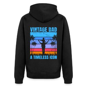 Super papa, papa, meilleur papa Fête des pères - Veste à capuche bio Premium Unisexe - noir - Dos - Nico (187cm)