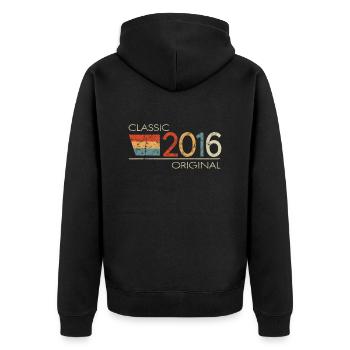 2016 Birthday Classic Original - Unisex Premium Organic Zip Hoodie - black - Back - Nico (187cm)