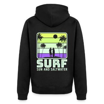 Surf, kitesurf, wakeboard, beach surfers - Veste à capuche bio Premium Unisexe - noir - Dos - Nico (187cm)