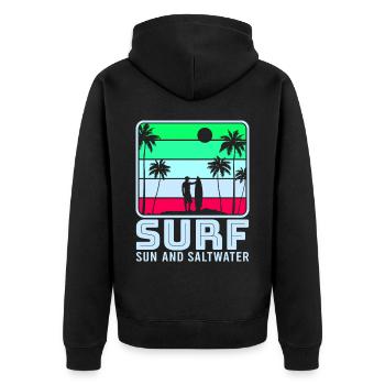 Surf, kitesurf, wakeboard, beach surfers - Veste à capuche bio Premium Unisexe - noir - Dos - Nico (187cm)
