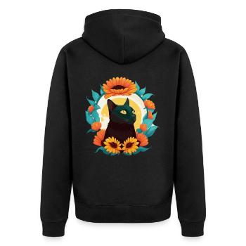 Cute Bombay Sunflower Cat Breed Pet Kitten - Unisex Premium Organic Zip Hoodie - black - Back - Nico (187cm)