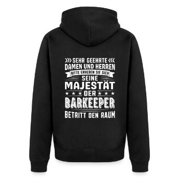 Barkeeper Geburtstag Barkeeper Sprüche Barkeeper - Unisex Premium Bio Zip Hoodie - Schwarz - Hinten - Nico (187cm)