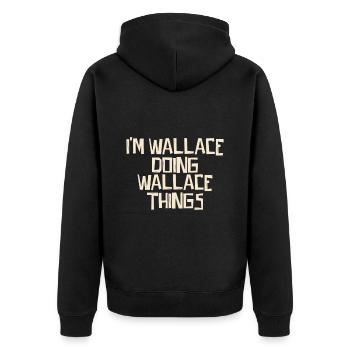 Je suis Wallace en train de faire des choses Wallace - Veste à capuche bio Premium Unisexe - noir - Dos - Nico (187cm)