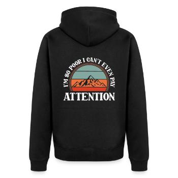 Schwarzer Humor - Unisex Premium Bio Zip Hoodie - Schwarz - Hinten - Nico (187cm)
