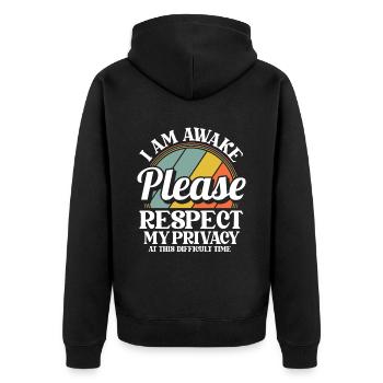 Humour noir - Veste à capuche bio Premium Unisexe - noir - Dos - Nico (187cm)
