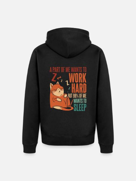 Katze - Unisex Premium Bio Zip Hoodie - Schwarz