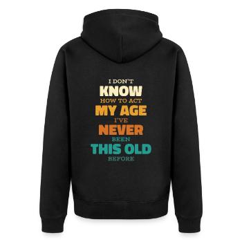 Humour noir - Veste à capuche bio Premium Unisexe - noir - Dos - Nico (187cm)