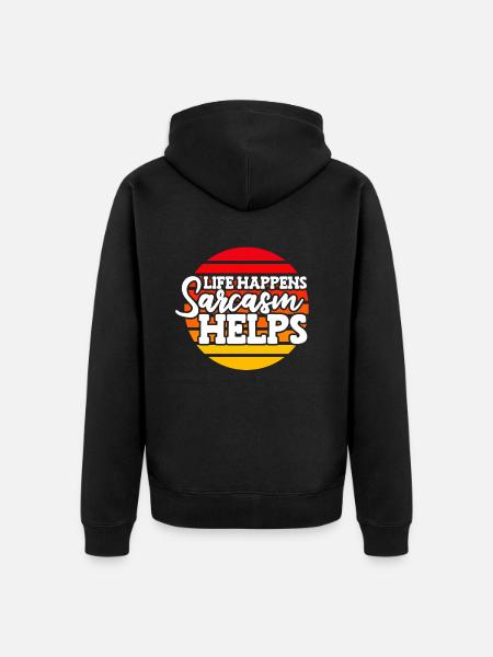 Black humor - Unisex Premium Organic Zip Hoodie - black