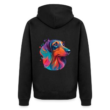 Teckel Teckel Chien Chiens Chiens Chien Amour Pet - Veste à capuche bio Premium Unisexe - noir - Dos - Nico (187cm)