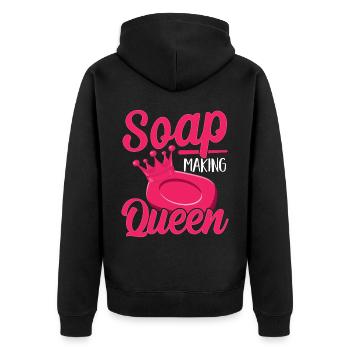 Soap manufacturer Soapologist - Unisex Premium Organic Zip Hoodie - black - Back - Nico (187cm)