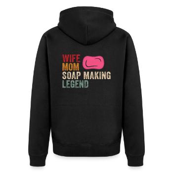 Soap manufacturer Soapologist - Unisex Premium Organic Zip Hoodie - black - Back - Nico (187cm)