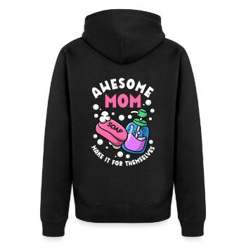 Fabrication de savon, savonnier, savonologue - Veste à capuche bio Premium Unisexe - noir - Dos - Nico (187cm)