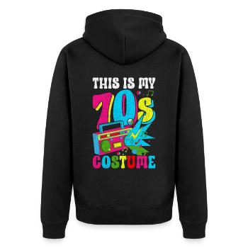 Hippie Retro Vaporwave - Unisex Premium Organic Zip Hoodie - black - Back - Nico (187cm)