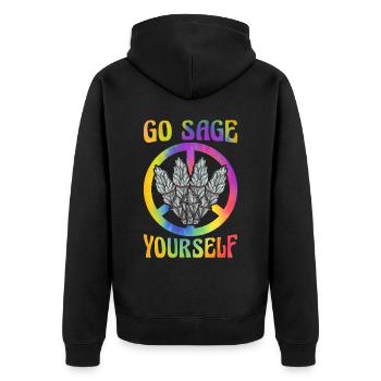 Hippie Peace Groovy - Veste à capuche bio Premium Unisexe - noir - Dos - Nico (187cm)