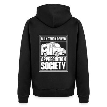Cow Milk Milk Truck - Unisex Premium Organic Zip Hoodie - black - Back - Nico (187cm)
