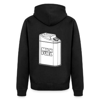 Camion de lait de vache - Veste à capuche bio Premium Unisexe - noir - Dos - Nico (187cm)