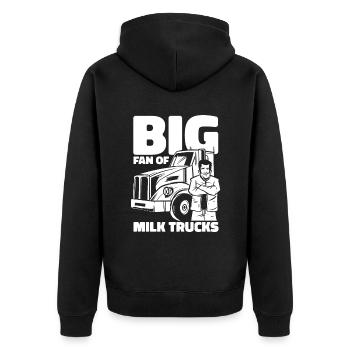 Cow Milk Milk Truck - Unisex Premium Organic Zip Hoodie - black - Back - Nico (187cm)