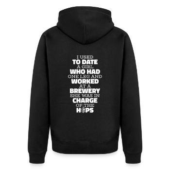 Craft Beer Bier Craftbier - Unisex Premium Organic Zip Hoodie - black - Back - Nico (187cm)