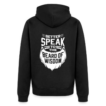 Bearded guy facial hair mustache beard - Unisex Premium Organic Zip Hoodie - black - Back - Nico (187cm)
