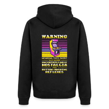 Video Players Retro Gamer Gaming Classic 80s - Unisex Premium Organic Zip Hoodie - black - Back - Nico (187cm)
