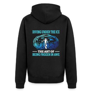 Tauchen Unter Dem Eis, Eistaucher - Unisex Premium Bio Zip Hoodie - Schwarz - Hinten - Nico (187cm)