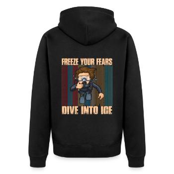 Freeze your fears, dive into the ice - Unisex Premium Organic Zip Hoodie - black - Back - Nico (187cm)