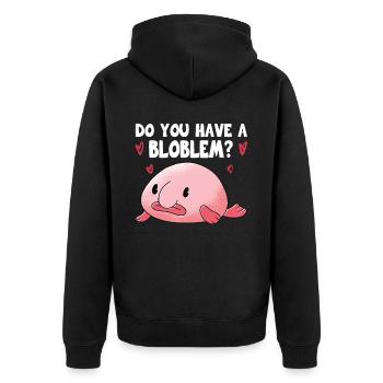 Costume de Blobfish - Visage de poisson Blob laid - - Veste à capuche bio Premium Unisexe - noir - Dos - Nico (187cm)