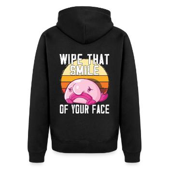 Costume de Blobfish - Visage de poisson Blob laid - - Veste à capuche bio Premium Unisexe - noir - Dos - Nico (187cm)