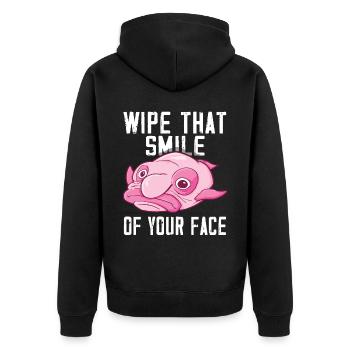 Costume de Blobfish - Visage de poisson Blob laid - - Veste à capuche bio Premium Unisexe - noir - Dos - Nico (187cm)