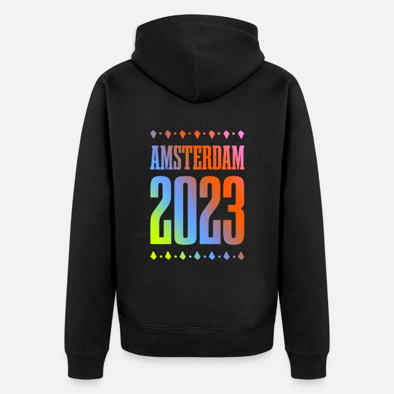 Amsterdam 2023 - Veste à capuche bio Premium Unisexe - noir