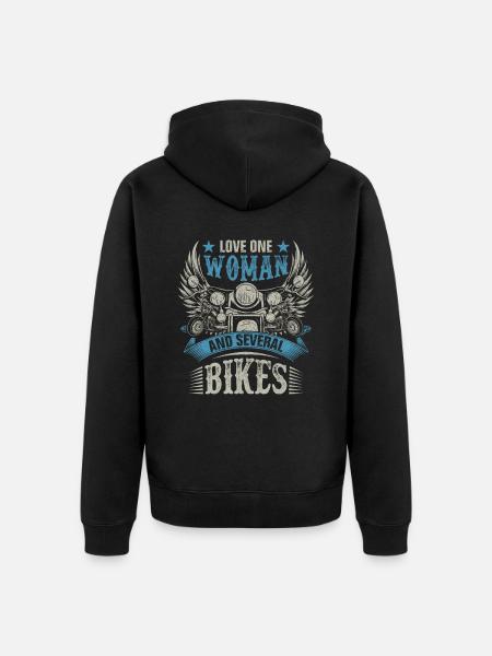 Love Several Bikes - Unisex Premium Organic Zip Hoodie - black