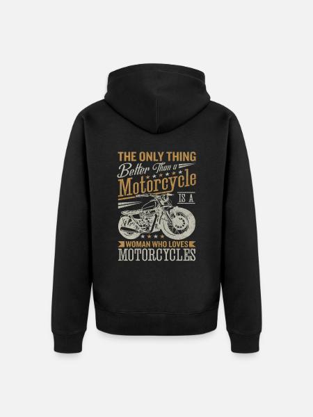 Citation moto drôle de moto Rider - Premium økologisk unisex-hættejakke - sort