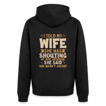 Geburtstag Papa Papa Vater Geschenk - Unisex Premium Bio Zip Hoodie - Schwarz - Hinten - Nico (187cm)