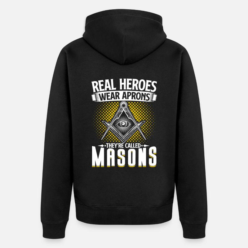 Masonic Freemasonry Fraternal - Unisex Premium Bio Zip Hoodie - Schwarz