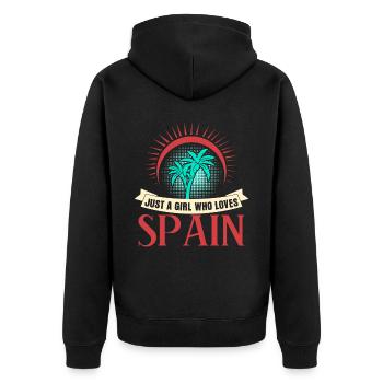 Spain Holidays Spanish - Unisex Premium Organic Zip Hoodie - black - Back - Nico (187cm)