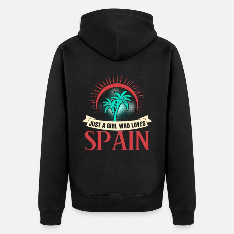 Espagne Vacances Espagnol - Veste à capuche bio Premium Unisexe - noir