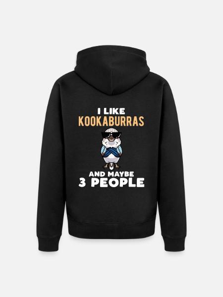 Laughing Hans Vogel Jägerliest - Unisex Premium Organic Zip Hoodie - black