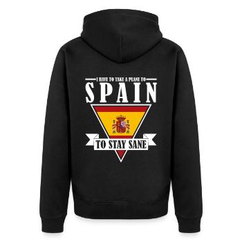 Spanien Urlauber Urlaub Spanisch - Unisex Premium Bio Zip Hoodie - Schwarz - Hinten - Nico (187cm)